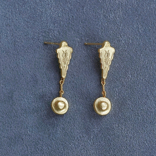 SALE E PEPE Sterling Silver/Gold Plated Kite Drop Earrings SSEP-SP02E08-JIN Gold (SP02E07 SP02E08)